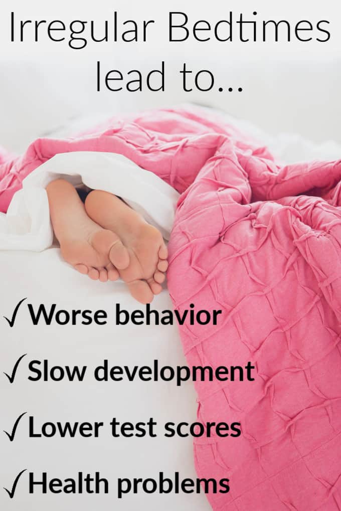 Children who don’t have a regular bedtime behave worse and develop more slowly